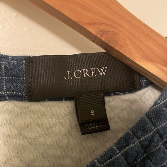 J.Crew Quilted Indigo Sweatshirt S - Picture 3 of 5